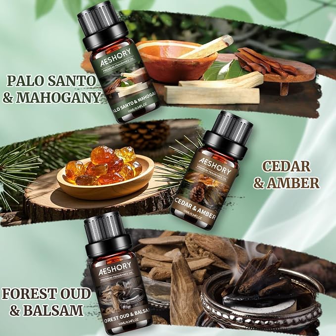 Wood Essential Oils Set, Woody Scent Fragrance Oil Kit, Aromatherapy Oils - Image 3