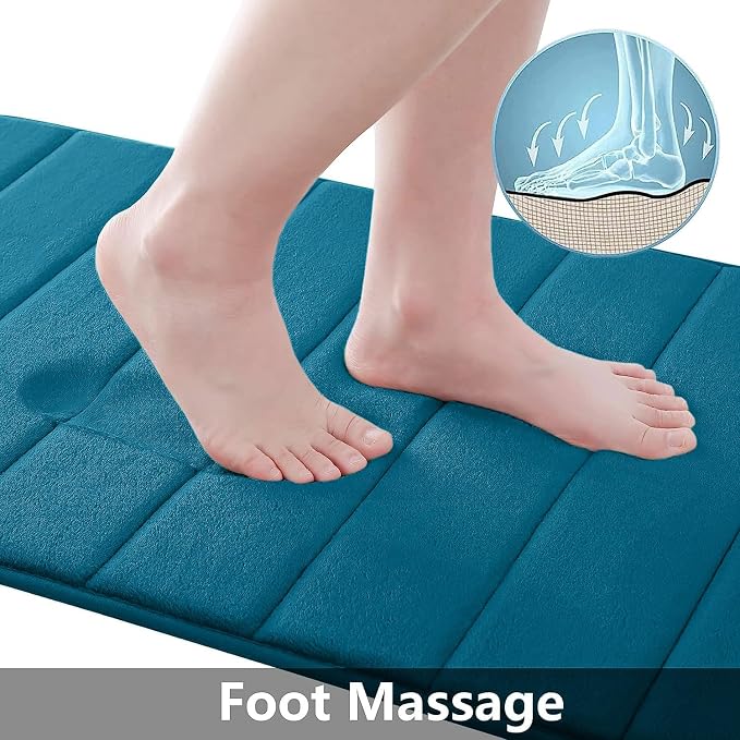 Buganda Memory Foam Bath Mat, Ultra Soft and Non-Slip Bathroom Rugs, Water - Image 3
