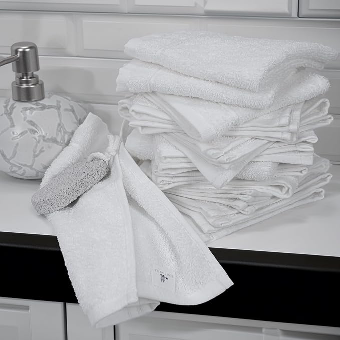 Tens Towels Pack of 24 Washcloths, 12 x 12 Inches, Lighter Weight, Quick to Dry - Image 5