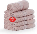 Ample Decor 100% Cotton Soft Pink Washcloths Set of 5 by AmpleDecor