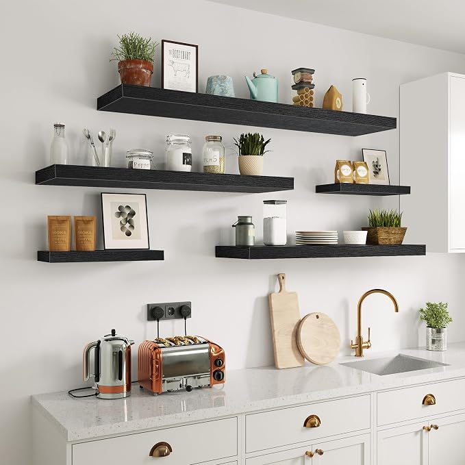 Vivelove Single Floating Shelves 36 inch Long, 10 in Deep Shelves Wall Mounted - Image 2
