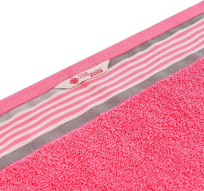CASA COPENHAGEN He & She 2 Pieces Large Bath Sheet Set- Grey Violet + Dusty Pink - Image 6