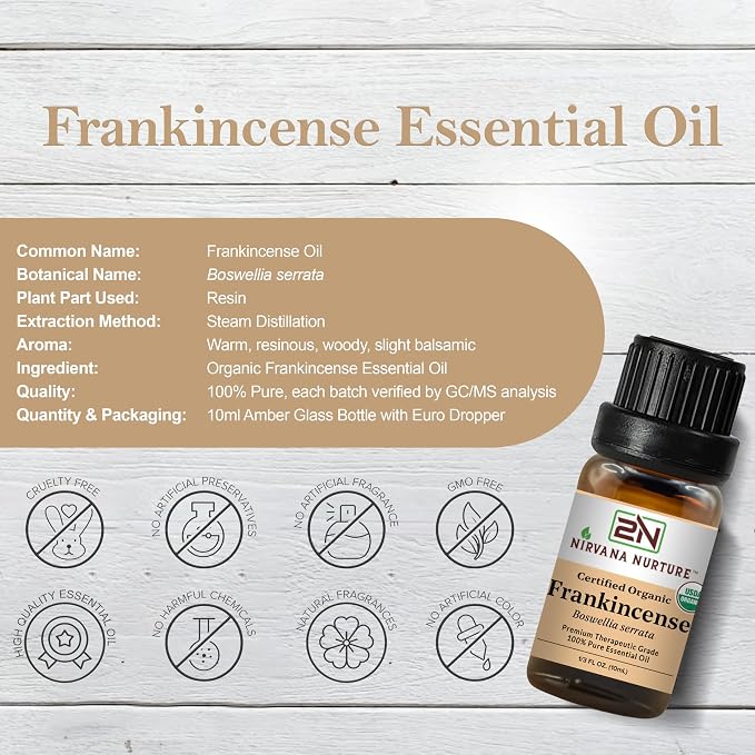Frankincense Essential Oil USDA Certified Organic, 100% Pure Natural Premium - Image 2