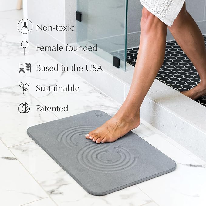 Dorai Home Bath Stone Mat 23.6"x15.4" – Quick-Dry, Non-Slip Diatomite Stone - Image 3