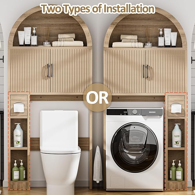 Spurgehom Over The Toilet Storage Cabinet, Bathroom Shelf Organizer Freestanding - Image 6