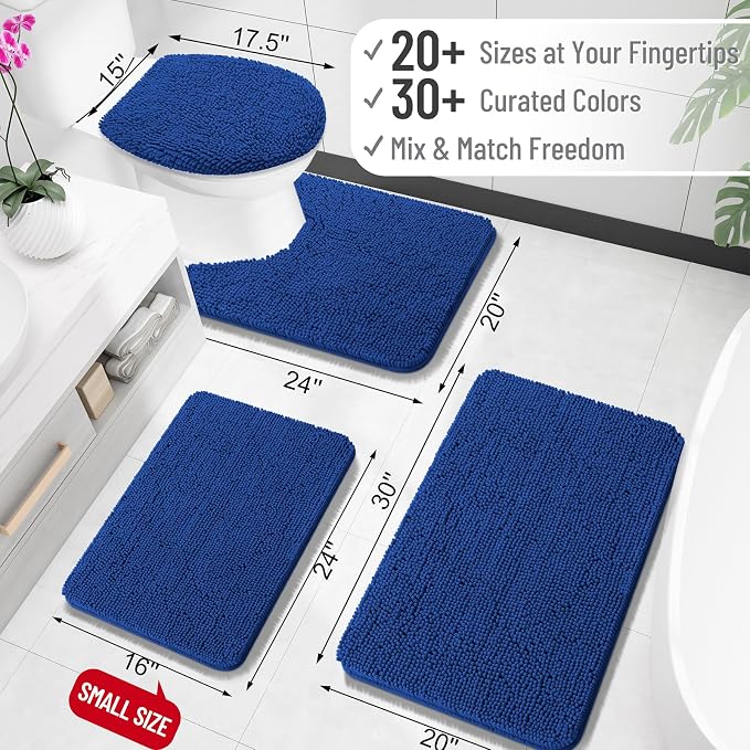 OLANLY Bathroom Rugs 30x20, Extra Soft Absorbent Chenille Bath Rugs, Rubber - Image 2