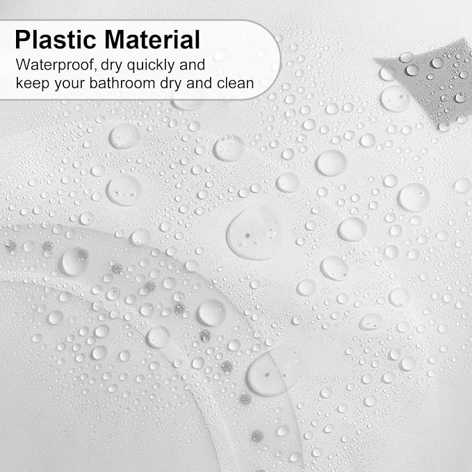 PEVA Shower Curtain, 72 x 72 Water Repellent Premium Bathroom Shower Curtain - Image 5