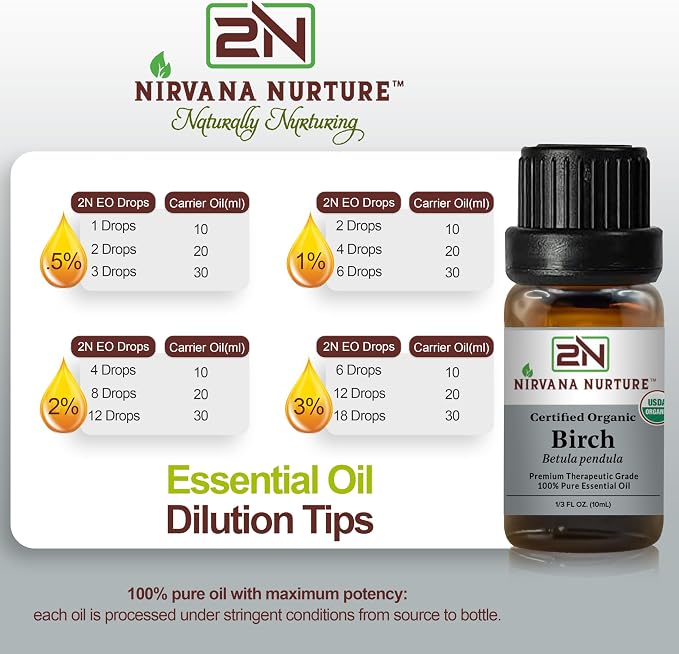 Birch Essential Oil USDA Certified Organic, 100% Pure Natural Premium Grade - Image 7