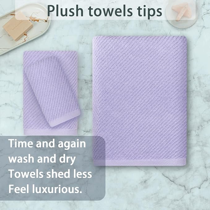 VOOVA & MOVAS Towels for Bathroom, 100% Cotton | Quick Dry | Soft | Thick | - Image 4