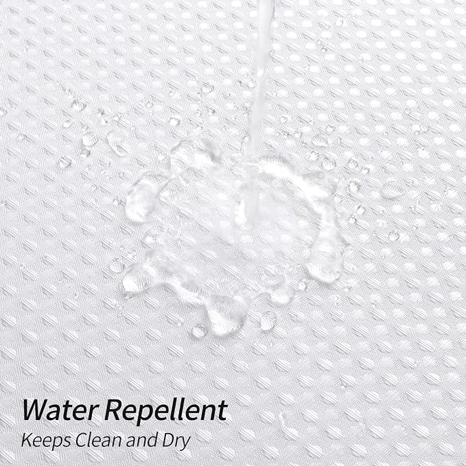 MitoVilla White Waffle Small Stall Shower Curtain Liner Set 36 x 74, No Hooks - Image 6