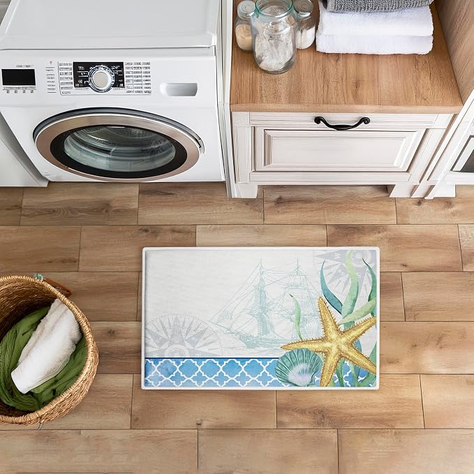 Stupell Industries Bayside Sea Life & Ship Plush Bathroom Mat & Bath Rug - Image 4