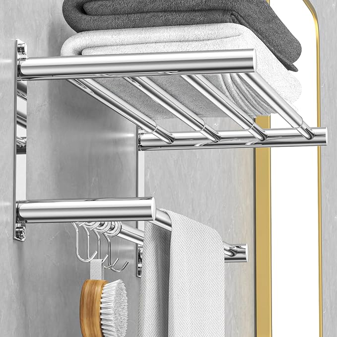 Adjustable Towel Bar for Bathroom Wall Mount17-30.7inch Adhesive Shower Towel by CAXIMSY