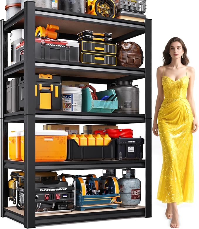 5-Tier Garage Shelving Heavy Duty Storage Shelves, Metal Adjustable Shelving by Unknown