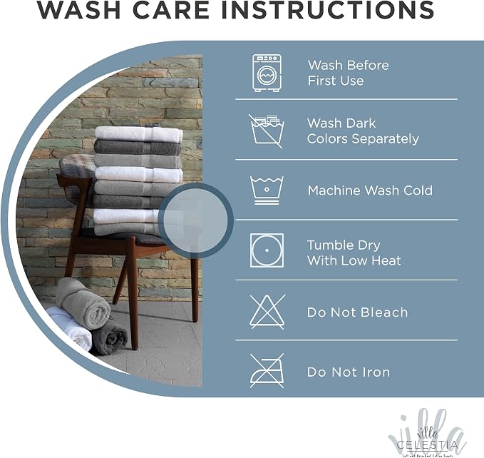 100% Cotton Bath Towel Set of 24-6 Bath Towels, 6 Hand Towels, 12 Wash Cloths - Image 6