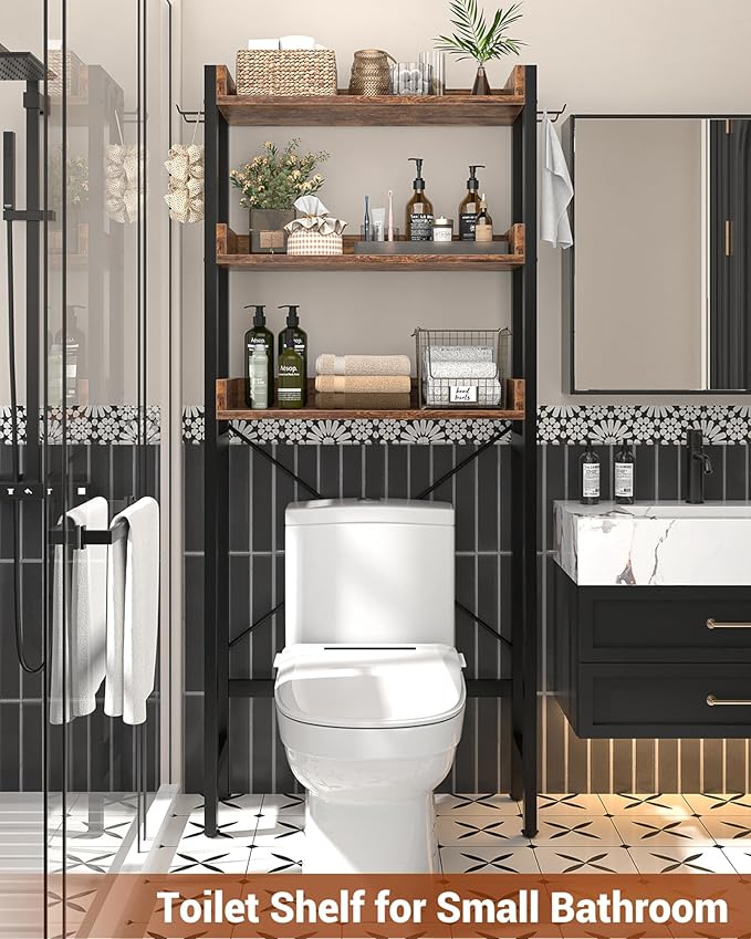 Ecoprsio Over-The-Toilet Storage Rack, 3-Tier Bathroom Organizer Shelf Over - Image 4