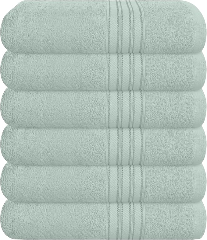 BOUTIQUO Ultra Soft Cotton 6 -Piece Hand Towel Set 16x24 Inch, Spa & General by BOUTIQUO