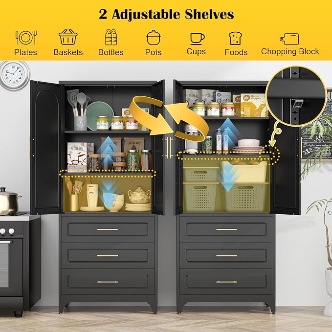 Metal Kitchen Pantry Storage Cabinet - Image 6