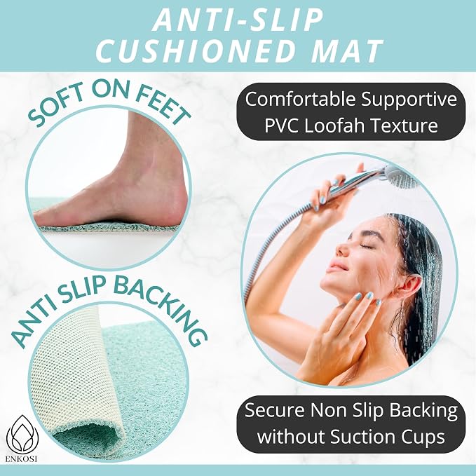 ENKOSI Loofah Non-Slip Shower and Bath Mat - Image 3