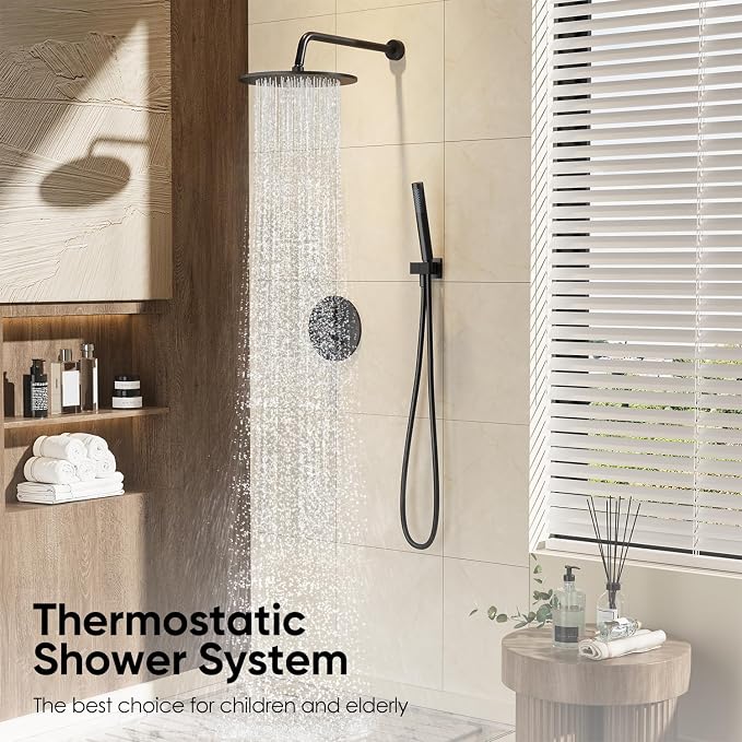 Gabrylly Thermostatic Shower Faucet Set, All Metal Shower System - Image 2