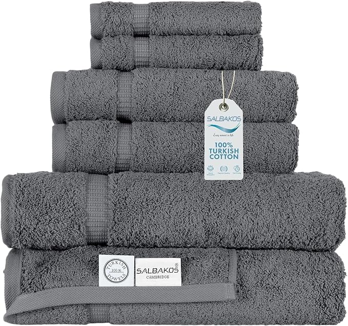 SALBAKOS 100% Turkish Cotton 6-Piece Towel Set | Heirloom Quality Hotel & Spa by SALBAKOS