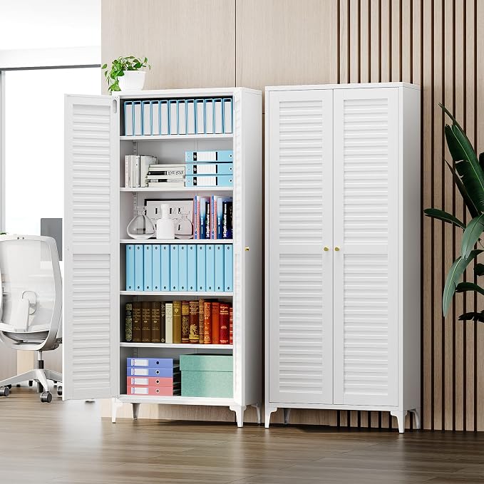 74" H Metal Pantry Cabinet, Kitchen Pantry Storage Cabinets - Image 8