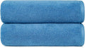 Amazon Basics 2 Piece Quick-Dry Oversize Bath Towel, 100% Cotton, Lake Blue by AmazonBasics