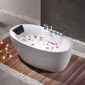 Empava 71 inch Acrylic Freestanding Tub Hydromassage Gracefully Oval Shaped by Empava