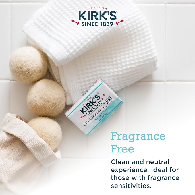 Kirk's Original Coco Castile Soap Fragrance Free 4 oz, Pack 18 - Image 5