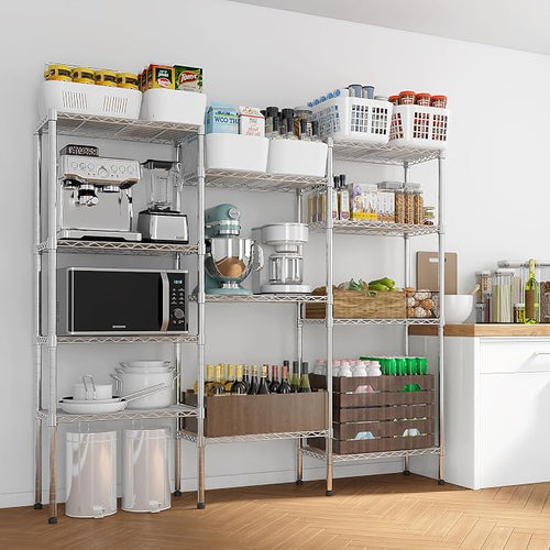 11 Tier Storage Racks Shelving, Heavy Steel Pantry Shelves, Adjustable Wire - Image 2
