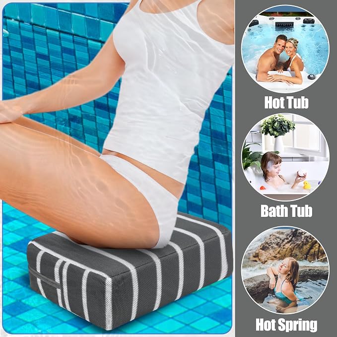 2 Pcs Hot Tub Booster Seat Weighted Spa Bathtub Booster Cushion - Image 6