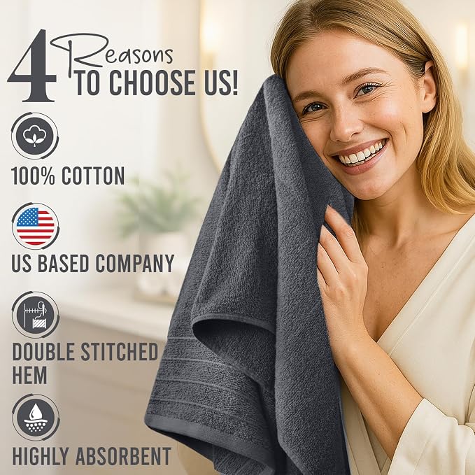 DAN River Extra Large Bath Towels Set of 4, 30 x 60 Inches - Image 5