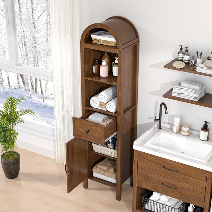 64" Tall Bathroom Storage Cabinet - Image 8