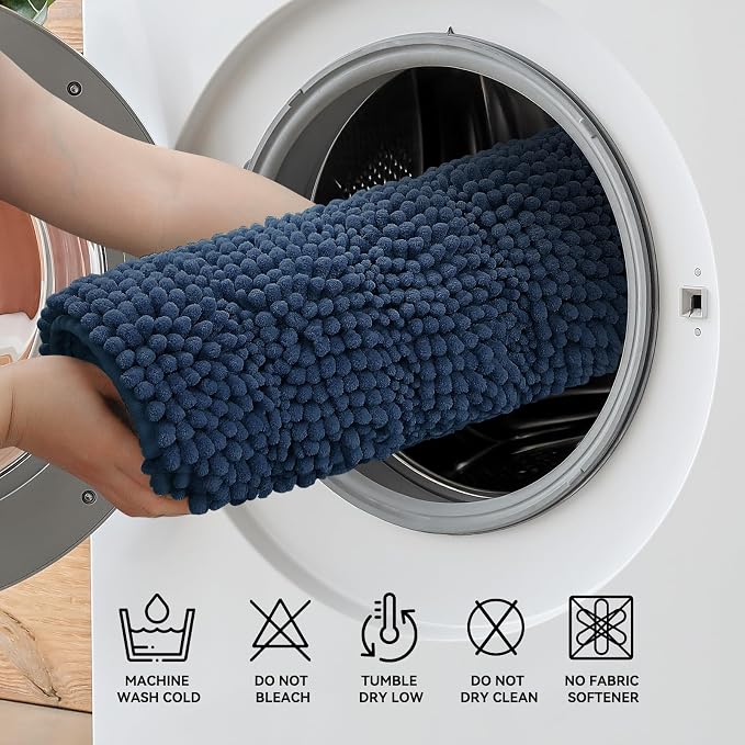 Bcoimo 30"×20" Chenille Bath Mat – Non-Slip - Image 6