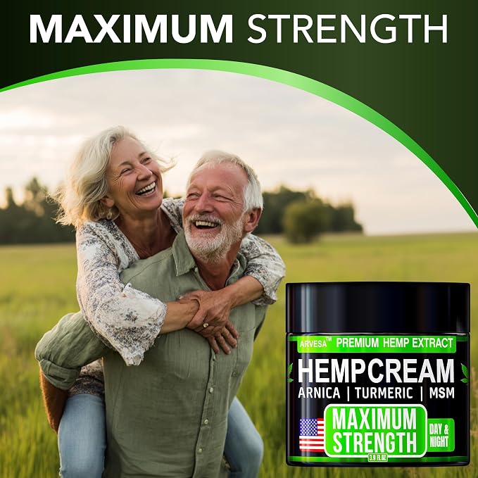 Hemp Cream - Maximum Strength - Natural Hemp Oil Extract Gel Rub - Glucosamine - Image 7