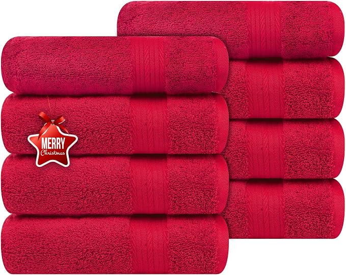 Ample Decor Hand Towel 18 X 28 Inch Pack of 8 600 GSM 100% Cotton, Soft by AmpleDecor