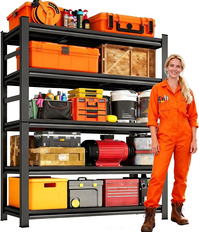 Garage Metal Shelving Unit, Heavy Duty Storage Shelf, 5-Tier Adjustable Racks by Buynow