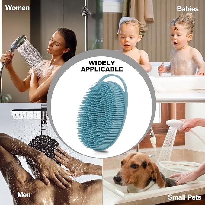 2 Pack Silicone Body Scrubber, Loofah Double-Sided Body Brush, Shower Scrubber - Image 2