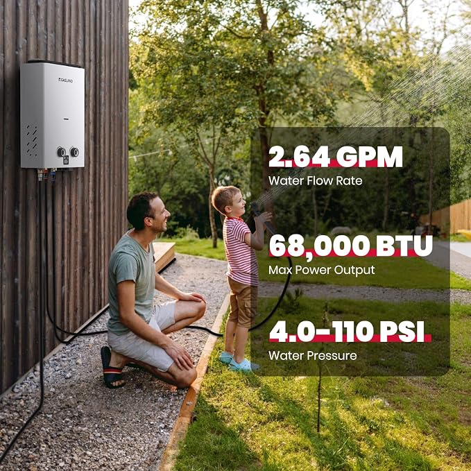 GASLAND Goshower G10 2.64GPM Outdoor Propane Tankless Water Heater, Ultra Slim - Image 6