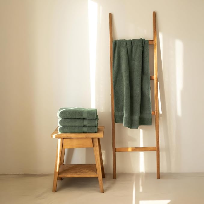 SALBAKOS 100% Turkish Cotton Bath Towel Set of 4 27x54 inch | Heirloom Quality - Image 2