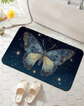 Elightvap Blue Butterfly Bathroom Mat Quick-Drying Non-Slip Bath Mats Absorbent by Elightvap