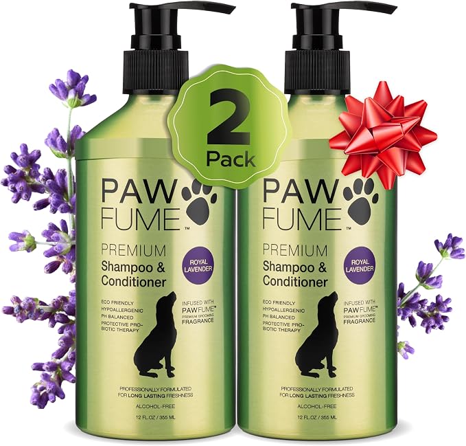 PAWFUME Dog Shedding Shampoo and Conditioner, Royal Lavender, Deep-Cleaning by Pawfume