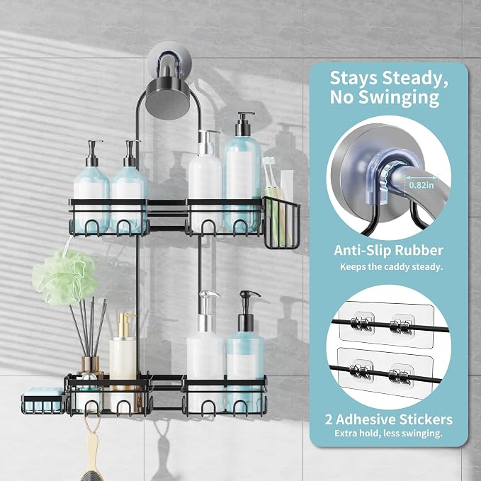 KEGII Shower Caddy Hanging for Handheld Showerheads, Rustproof Hanging Shower - Image 3