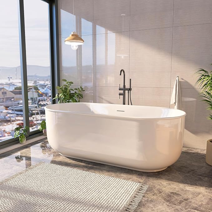 67" Acrylic Free Standing Tub, Stand Alone Tub, Freestanding Bathtub, Soaking - Image 2