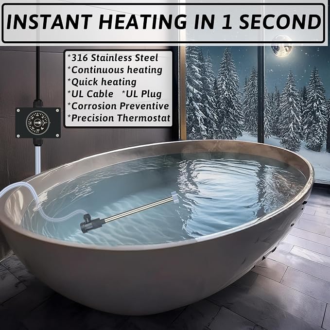 2000W Immersion Water Heater Portable Electric Hot Tub & pool Fully Submersible - Image 5