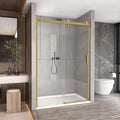 Sunrosa Semi-Frameless Glass Shower Door, 47 2/8" -48" W x 76" H Single Sliding by ElevateYourEverydayShower