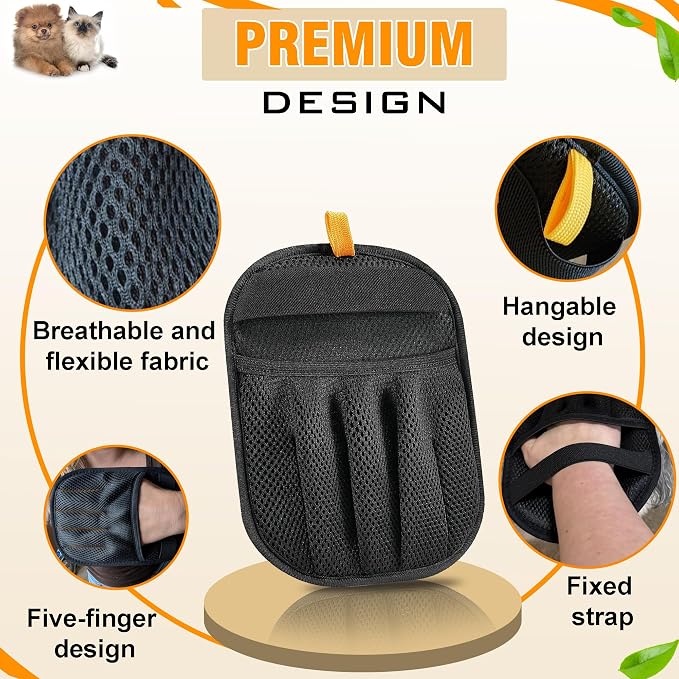 Pet Hair Removal Glove for Cats & Dogs, Upgraded Five-Finger Electrostatic Pet - Image 4