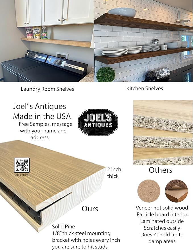 joelsantiques 30 Inch Wooden Floating Shelves - Image 4
