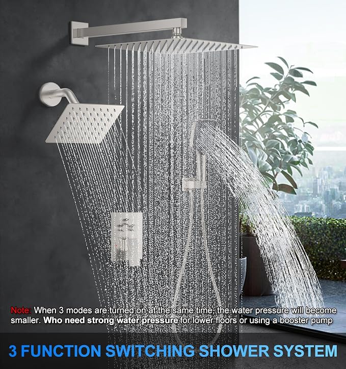 Shower Faucet Set, Brushed Nickel - Image 2