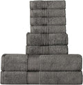 Bath Towels 8 Piece Towel Set – 100% Combed Cotton – Bath + Hand + Washcloths – by SweetHomeCollection
