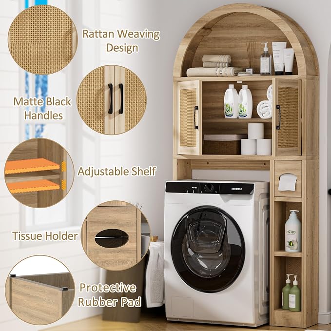 Spurgehom Over The Toilet Storage Cabinet, Bathroom Shelf Organizer Freestanding - Image 4